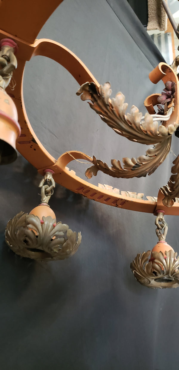 6 Light Ornate Chandelier with Leaf  Designs For Restoration 21" x 11"  GS00404