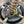 Load image into Gallery viewer, Restored Converted Gas to Electric 4 Light Brass Flush Mount Chandelier GS00447