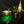 Load image into Gallery viewer, Restored & Converted Gas to Electric 3 Light Flush Mount Brass Chandelier w/ Green Cased White Shades GS00473