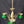 Load image into Gallery viewer, Restored & Converted Gas to Electric 3 Light Flush Mount Brass Chandelier w/ Green Cased White Shades GS00473