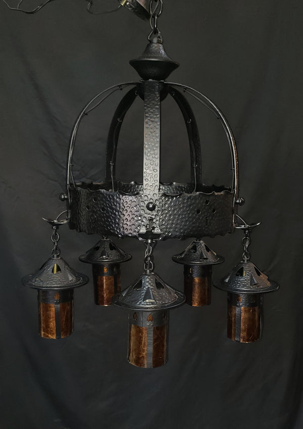 Gothic Style 5 Light Chandelier w/ 2 Matching Pendant Lights GS00477