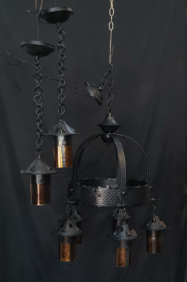 Gothic Style 5 Light Chandelier w/ 2 Matching Pendant Lights GS00477