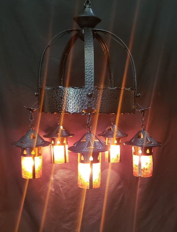 Gothic Style 5 Light Chandelier w/ 2 Matching Pendant Lights GS00477