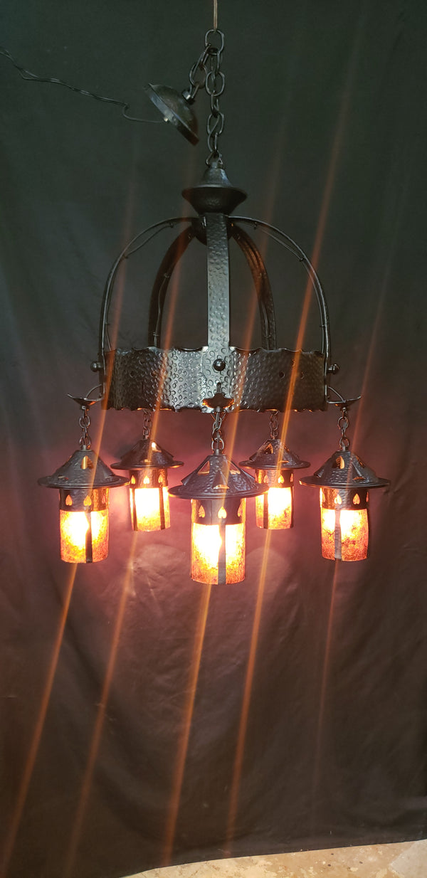 Gothic Style 5 Light Chandelier w/ 2 Matching Pendant Lights GS00477