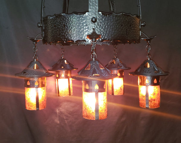 Gothic Style 5 Light Chandelier w/ 2 Matching Pendant Lights GS00477