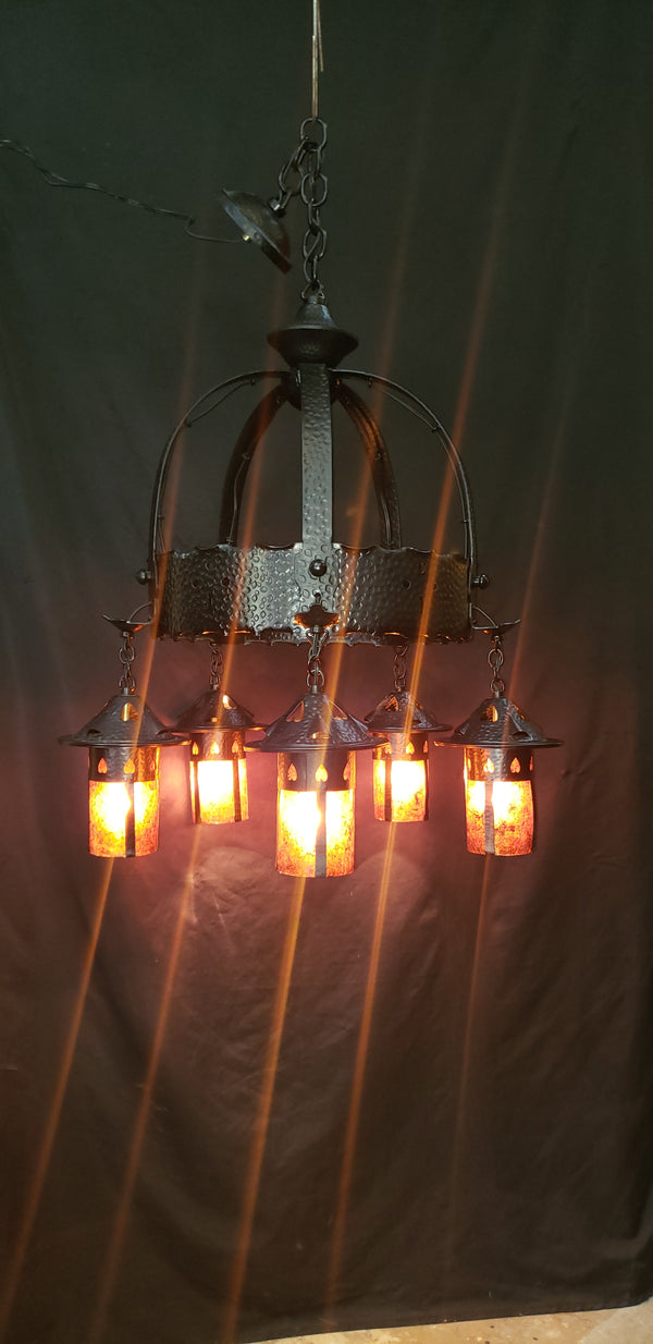 Gothic Style 5 Light Chandelier w/ 2 Matching Pendant Lights GS00477