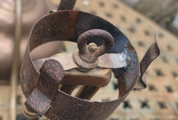 Brass Victorian Hanging Oil Lamp with 2 Burners 23" W x 27" T GS00492