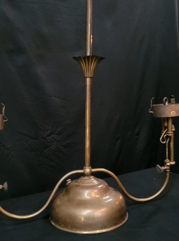 Brass Victorian Hanging Oil Lamp with 2 Burners 23" W x 27" T GS00492