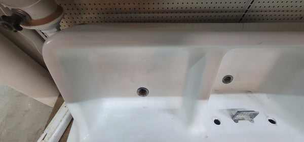 Cast Iron Double Bowl Sink w/ Porcelain Legs VERY RARE GS00519