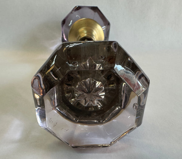8- Point Crystal Amethyst Glass Door Knob Set GA20321