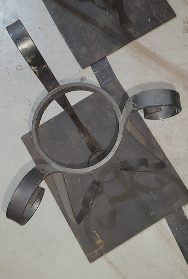 Pair of Custom Wrought Iron Free Standing Planters 39 1/2" x 18" GS00824