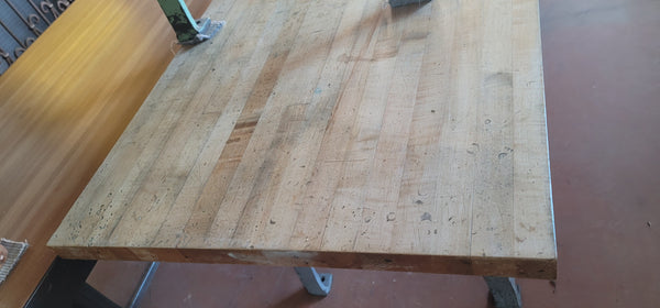 Custom Butcher Block Table Top w/ Industrial Cast Iron Legs 72" x 30" GS00837