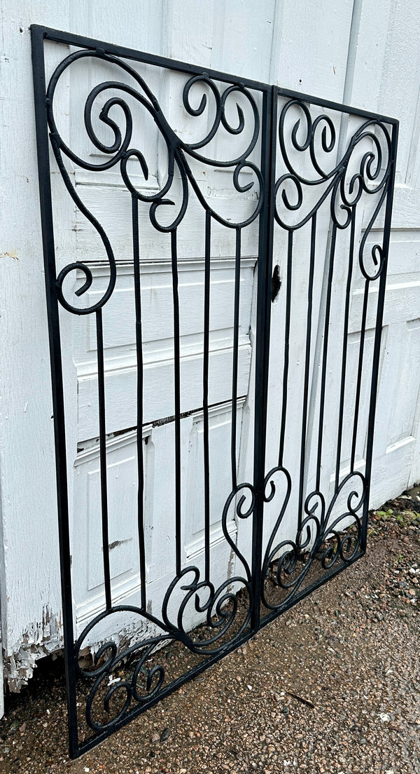 Hand-Wrought Garden Gate Pair w/ Intricate Scrollwork GA20403