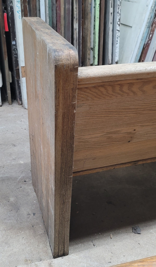 7.25 Foot Long Vintage Oak Church Pew GS00624