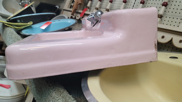 Vintage Cast Iron Wall Mount Pink Sink 23 1/2" W x 18" D GS00604