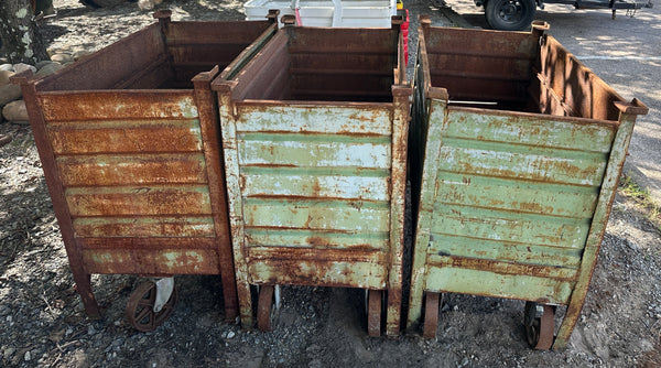 Salvaged Rolling Steel Factory Bins GA20369