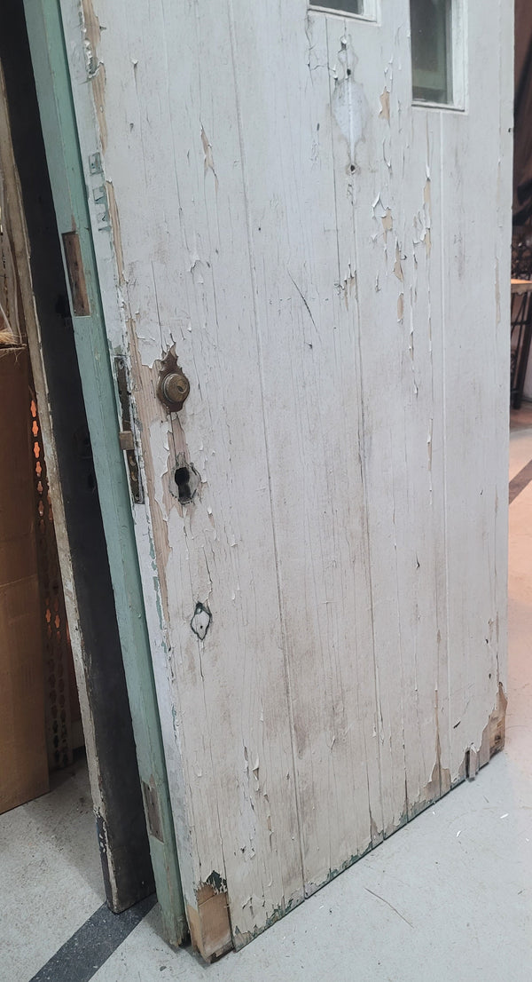 Wood Exterior Door with Top Glass Panes w/ Hardware 79" x 36" x 1 3/4" GS00849