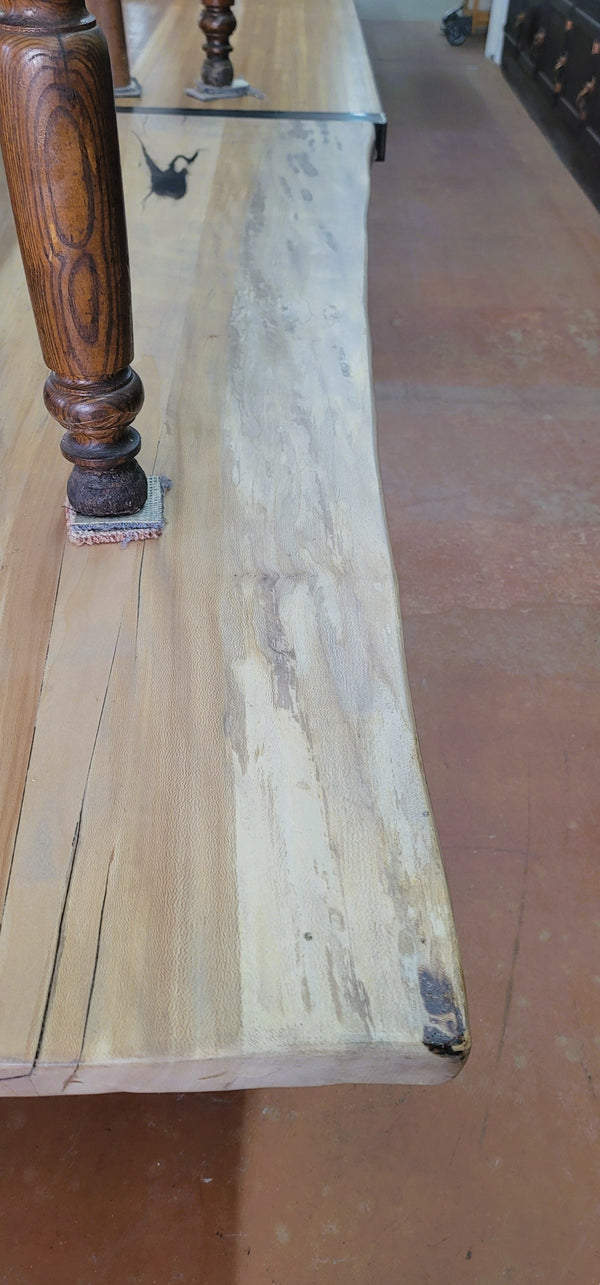Custom Sycamore Live Edge Table w/ Industrial Cast Iron Legs 79"x 34" GS00833