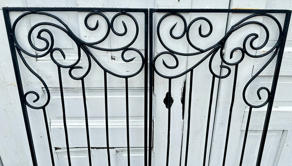 Hand-Wrought Garden Gate Pair w/ Intricate Scrollwork GA20403