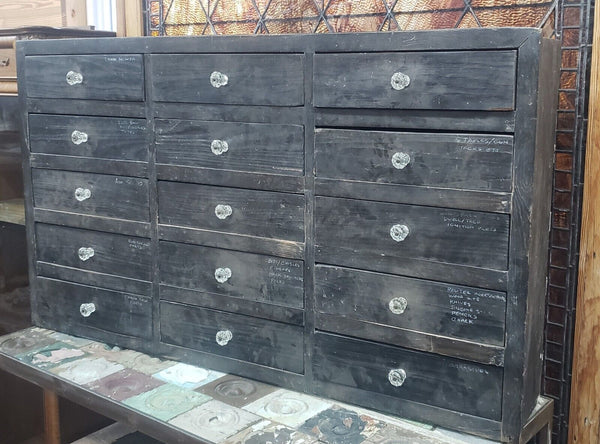 1930's Custom Made Electronics Store Multi Drawer Wood Cabinet GS00718
