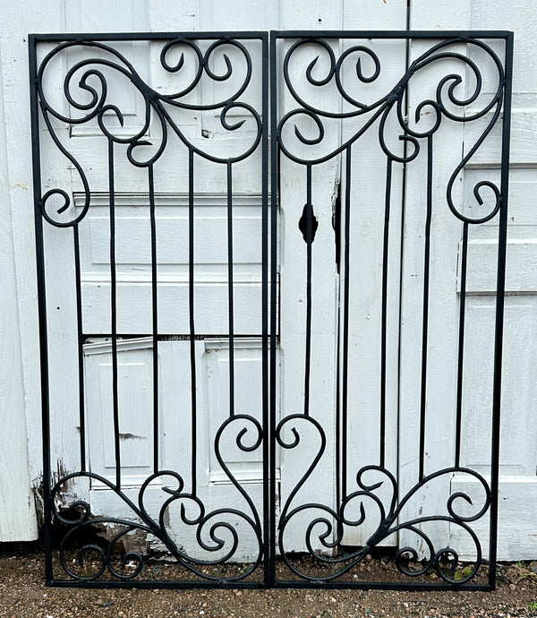 Hand-Wrought Garden Gate Pair w/ Intricate Scrollwork GA20403