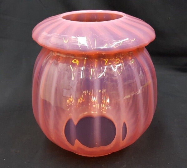 Hanging Victorian Lantern Glass Globe Opalescent Cranberry 7 3/4" x 8" GS00739