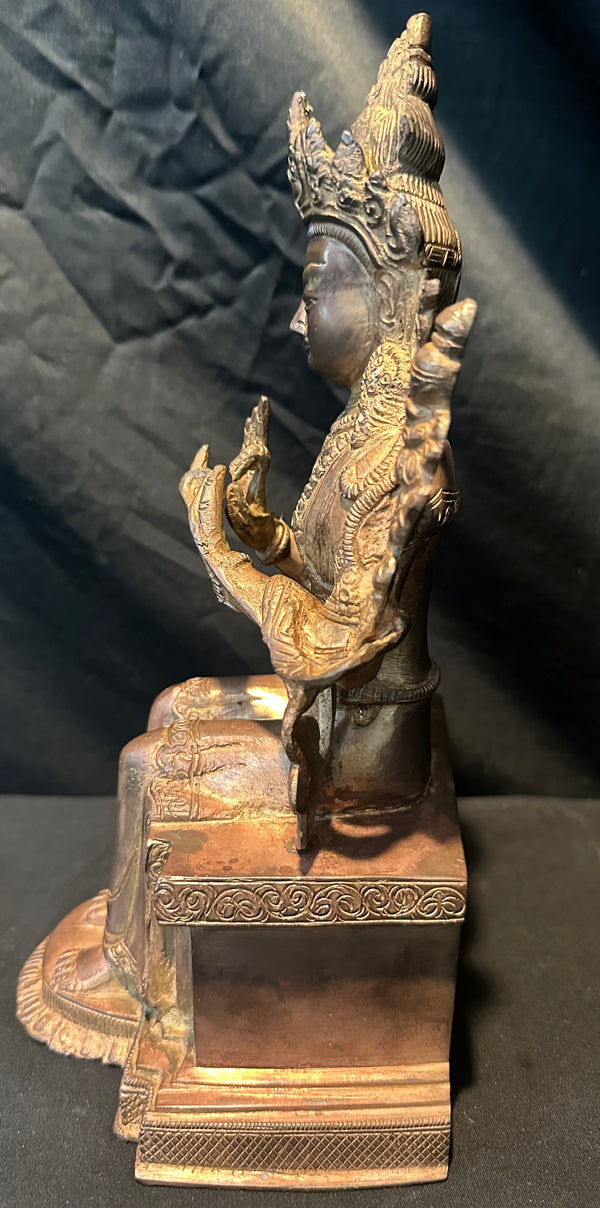Bronze 11" Maitreya Buddhist Statue GA20455