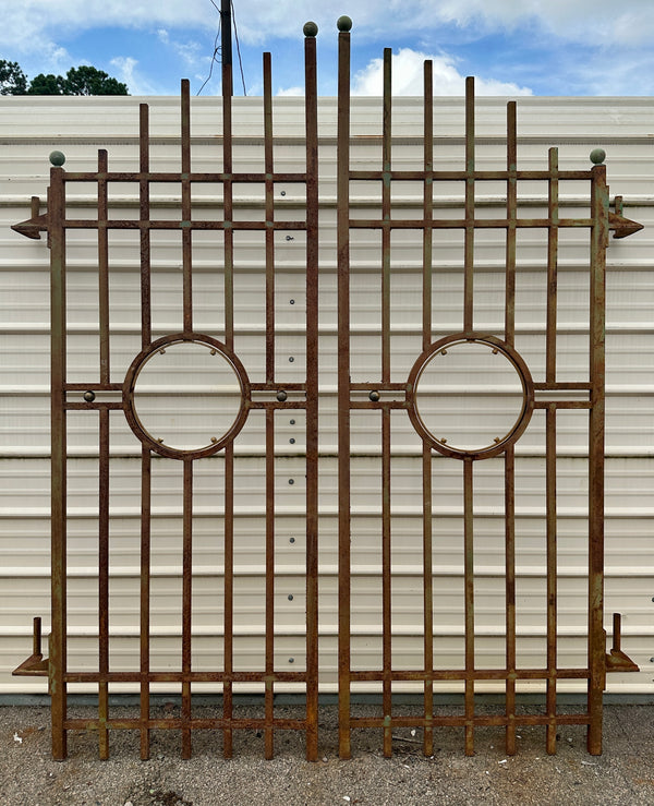 Pair of Antique Iron Entry Gates w/ Cascading Top GA20343