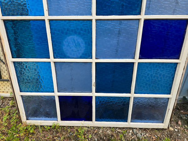 Blue Ripple Textured Glass Gothic Arch Window GAM0450