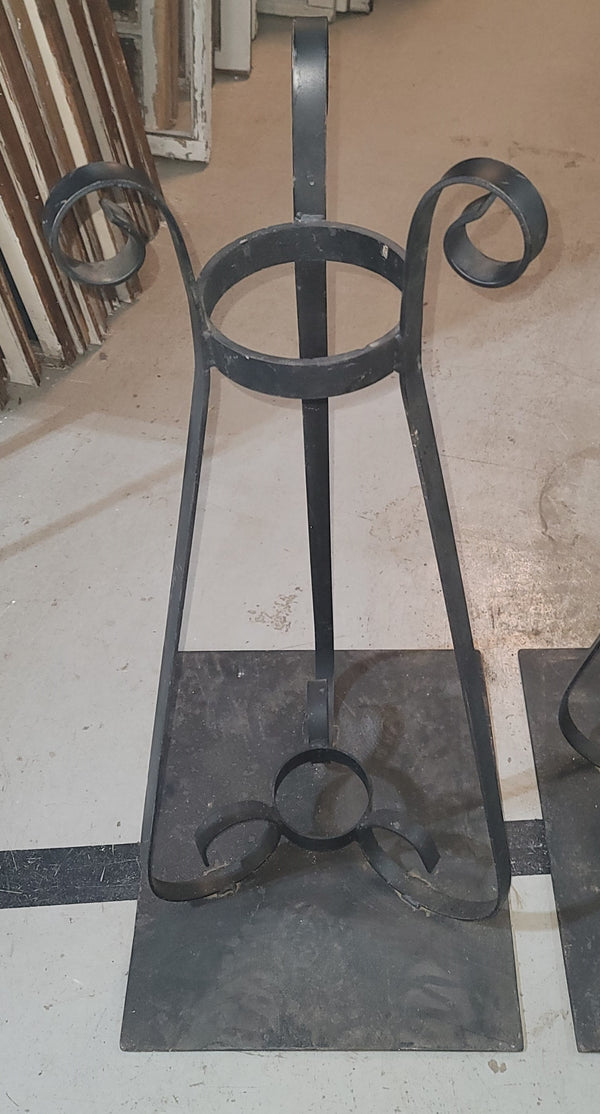 Pair of Custom Wrought Iron Free Standing Planters 39 1/2" x 18" GS00824