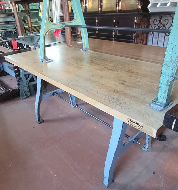 Custom Butcher Block Table Top w/ Industrial Cast Iron Legs 72" x 30" GS00837