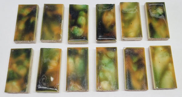 Vintage Lot of 12 Cambridge Ceramic Fireplace Tiles 3" x 1 1/2" x 1/2" GS00675