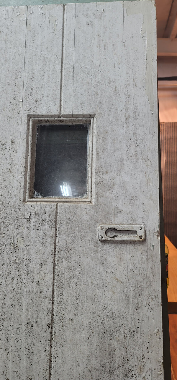 Wood Exterior Door with Top Glass Panes w/ Hardware 79" x 36" x 1 3/4" GS00849