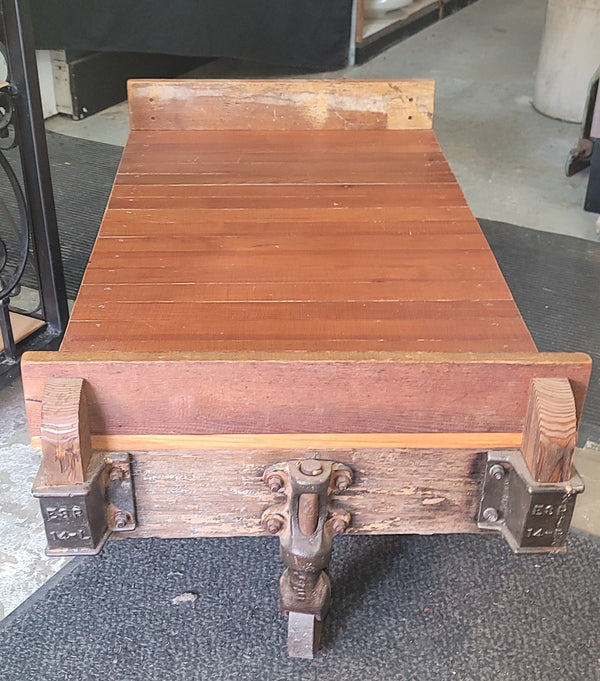 1900's Restored Lineberry Cart Coffee Table w/ Heart Pine Top 53" x 26" GS00839