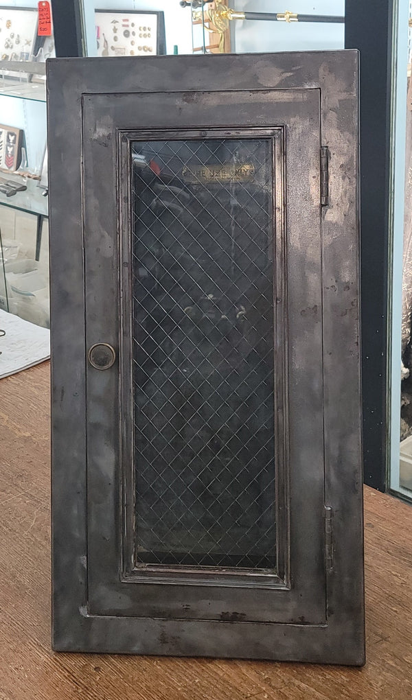 Custom Repurposed Fire Extinguisher Cabinet w/ Chicken Wire Glass GS00816