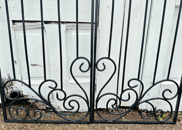 Hand-Wrought Garden Gate Pair w/ Intricate Scrollwork GA20403