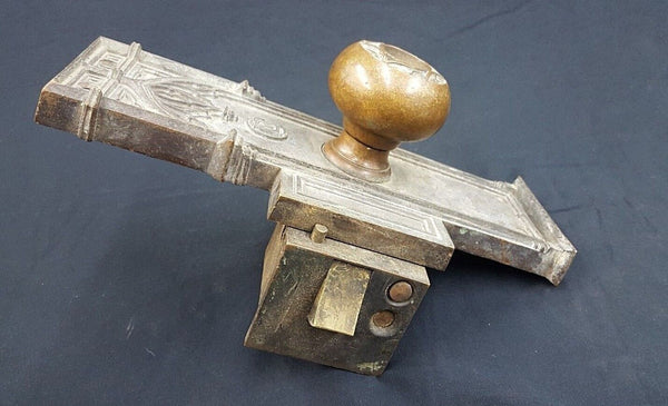 Early 1900s Ornate Bronze CNB Charlotte NC Bank Door Knob & Backplate GS00811