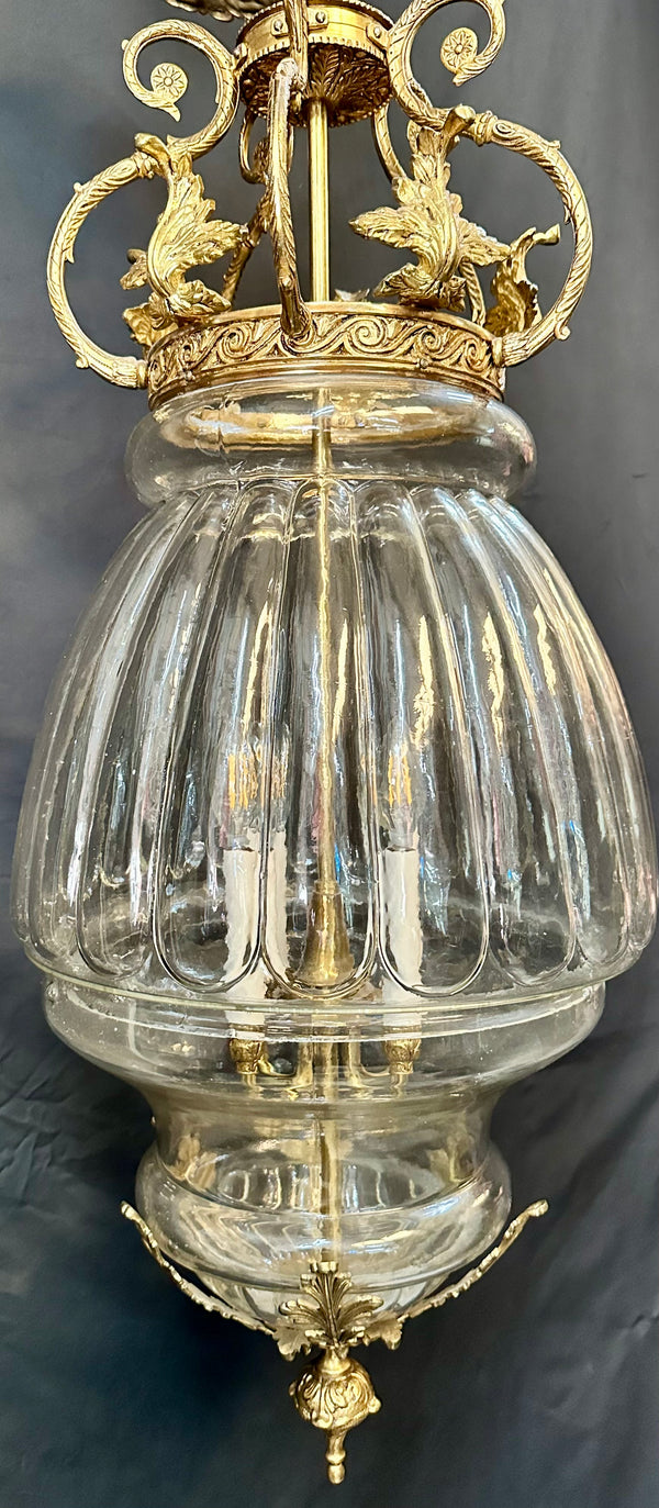 Antique 36" Tall Ornate Brass and Crystal Chandelier - GA20012