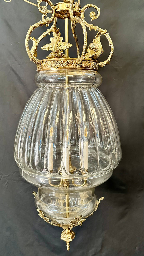 Antique 36" Tall Ornate Brass and Crystal Chandelier - GA20012