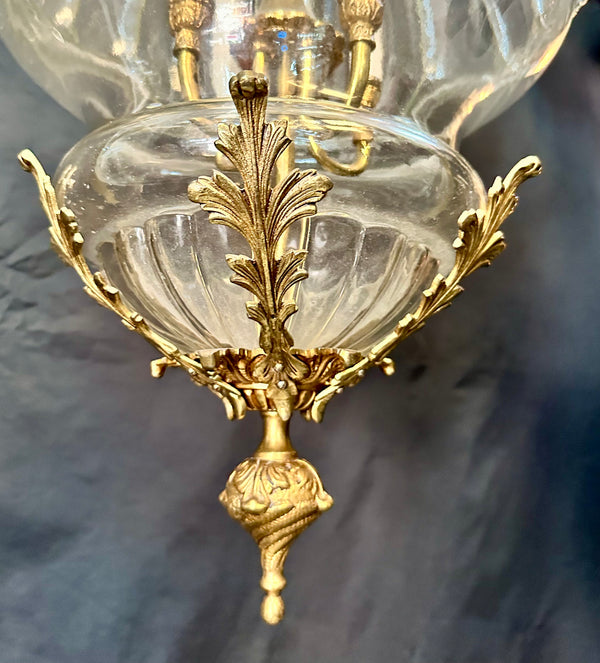 Antique 36" Tall Ornate Brass and Crystal Chandelier - GA20012