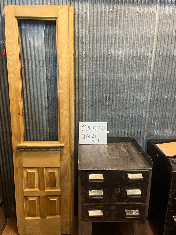 Half Glass Single Door with 4 Raised Panels 21" by 81" GA10100