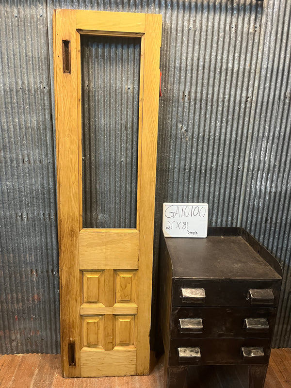 Half Glass Single Door with 4 Raised Panels 21" by 81" GA10100