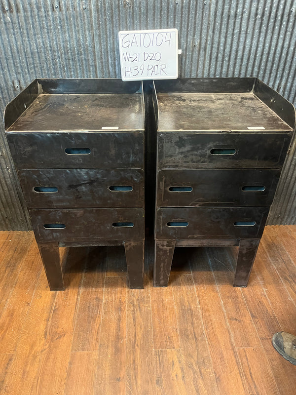 Early 1900s Steel Machinist Cabinet/Dresser PAIR Ga10104