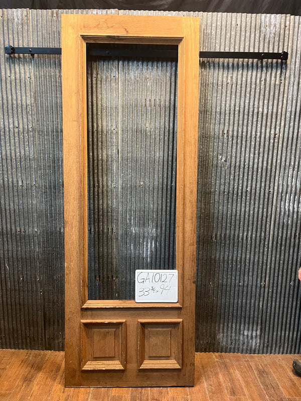Single Glass Window 2 Panel Door w/ Raised Molding  33 3/4 x 94" GA10127