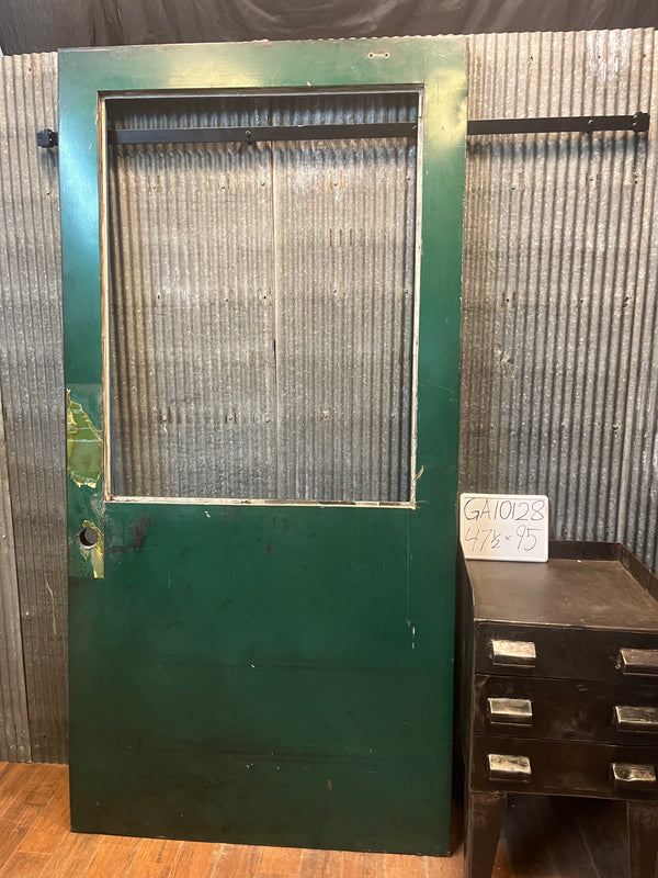 Glass Window Metal Factory Salvage Door 47 1/2 x 95 GA10128