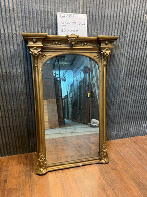 Victorian Gold Leaf Carved Mirror w/ Plaster Molding GA10147