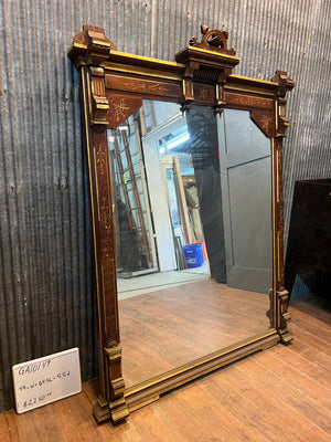 Walnut Eastlake/Victorian Pier/Mantle Mirror w/ Gold Trim Detail GA10149