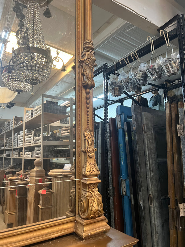 Monumental Gilded Fireplace Mantel & Mirror GA10159