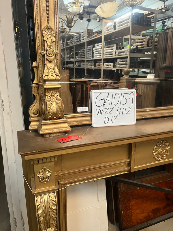 Monumental Gilded Fireplace Mantel & Mirror GA10159