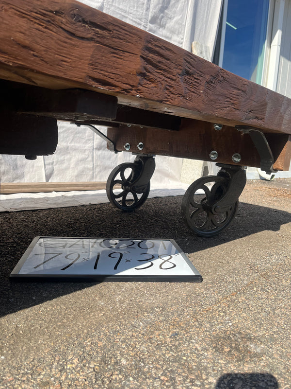 Early 1900s Lineberry Cart (coffee table/ railroad cart) GA10201
